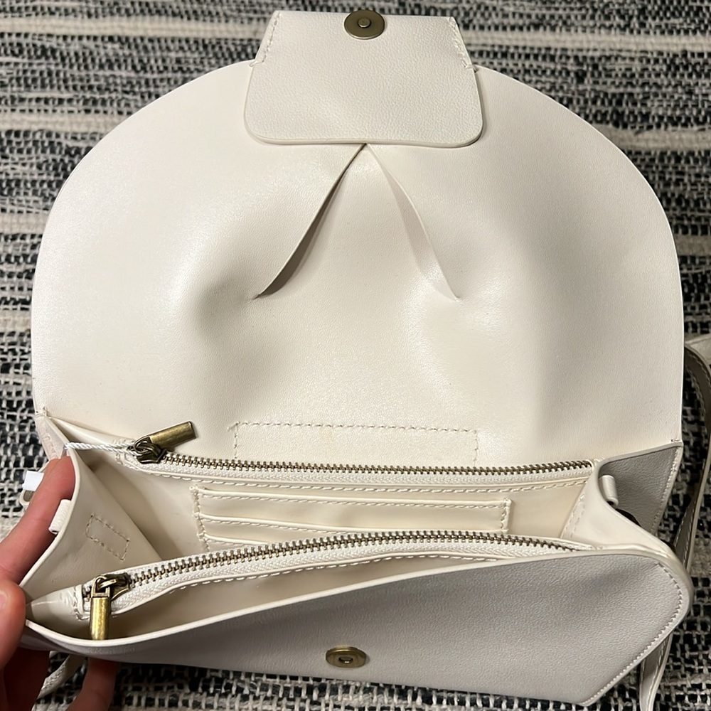 Anthropologie White Leather Crossbody Clutch - Picture 3 of 5